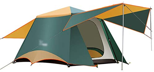 Zelt 3-6 Personen Doppelschicht 2 Halle 1 Zimmer Großes Familienfestzelt im Freien Großer Raum Wasserdichtes Anti-UV-Campingzelt im Freien (Dunkel