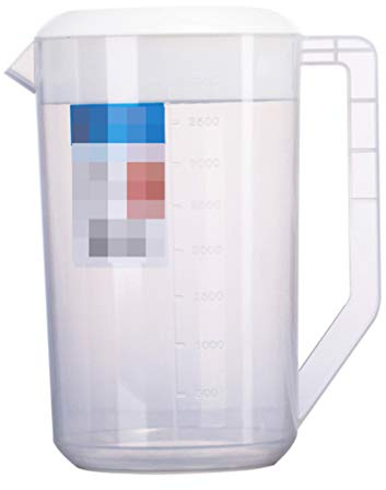 Housoutil 1PC Large Water Pitcher with Lid, 4L/ 140oz Carafes Mix Drinks Water Jug, Straining Pitcher Round Lid for Hot/Cold Lemonade Juice Beverage Jar Ice Tea Kettle (White)