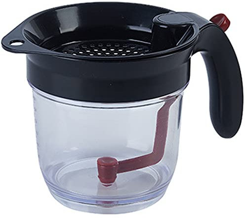 Ölabscheider Mit Sieb Fettabscheider Fett-Trennkanne Für Bratensaft Fetttrennkanne Fett Ölfilter mit Deckel Fett-Trenner Easy Drip Küchenhelfer für das Abschöpfen von Fett aus Soßen und Suppen (1pcs)