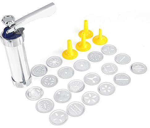Plätzchenpresse, Kekspressen-Set Enthält 20 Plätzchenformen und 4 Edelstahldüsen für DIY-Keksmacher und Keksherstellung