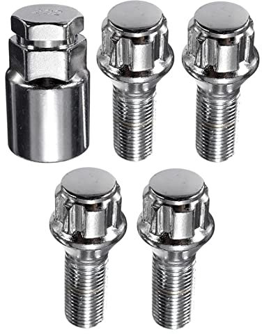 SHADXW YEJIANGHUA 5pcs/set M14 X 1.5 Alloy Wheel Lock Bolts Locking Security Lug Nuts Compatible With VW TRANSPORTER T4 T5 Natural