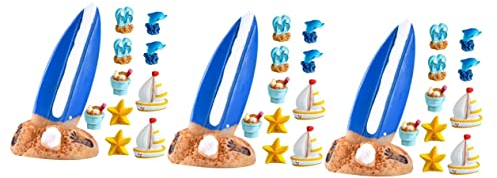 Operitacx 36 STK Surfbrett-Modell Mini-fischfigur Miniatur-segelboot-dekor Mini-Spielzeug Cupcake-Topper Küstenozeanornamente Meerestierfiguren Mini-hausverzierung Baby Kuchen Harz Strand
