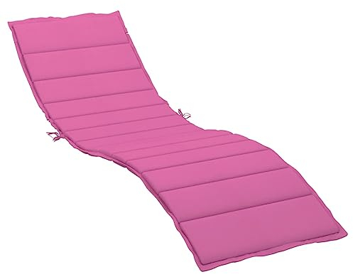 vidaXL Coussin de Chaise Longue, Matelas de Bain de Soleil Anti-Glissement, Décoration Jardin Terrasse Patio Extérieur, Rose Tissu Oxford