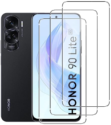 KZIOACSH [3 Unidades] Protector de Pantalla para Honor 90 Lite 5G，[9H Dureza] [Alta Definicion] [Anti-Arañazos] Cristal Templado para Honor 90 Lite 5G