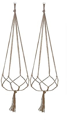 PAITOK 2 Pack Hanging Planters Baskets, hanging plant pots Macrame Plant Hanger Set hanging pots for plants outdoor indoor Balcony Decoration Ceiling Garden(90cm *2)