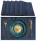 Lumaca Tischsets Abwaschbar, Set mit 6 Platzset, (70% PVC, 30% Polyester), hitzebeständig, rutschfest, für Küchentisch und Restaurants,Blau