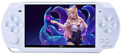 HLF Video Game Console 4.3 inch 8GB Built-in 2000 Retrp Classic Games for Multiple Simulators Game can Save Multiple Progress Video/Music/E-Book Portable Console Gift for Boyfriend/Children(White)