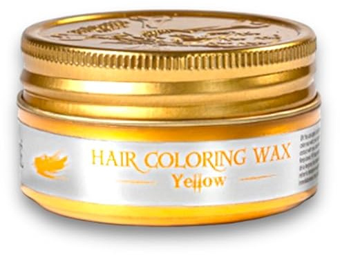 BARBERTIME Haarstyling-Färbewachs Goldgelb 100 ml | Temporäre Haarfarbe mit Styling-Effekt | Leicht auswaschbar | Für Cosplay, Halloween, Festival & Party | Goldener Glanzlook