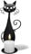 QLSKI Portavelas Gato Negro con Bandeja, Portavelas de té, Portavelas Vintage, Decoración casera Gato de Metal, Adorno portavelas, Decoración romántica para Citas, Decoración Fiestas Varias (Tipo 3)