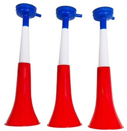 Vuvuzela Trompeten, zwei Körper, Zubehör für Fußball und Sportfeiern, lauter Lufthorn für Animation, ideal für den Transport (3 Produkte, Frankreich)