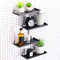 Lineshading Stecktafel-Regale, 25,4 x 10,2 cm, Metall-Stecktafel-Regalhalterungen, Stecktafel-Zubehör, Wand-Organizer für Bastelraum, Zuhause, Garage, Kinderzimmer, Werkbank, Küche (schwarz), 4 Stück