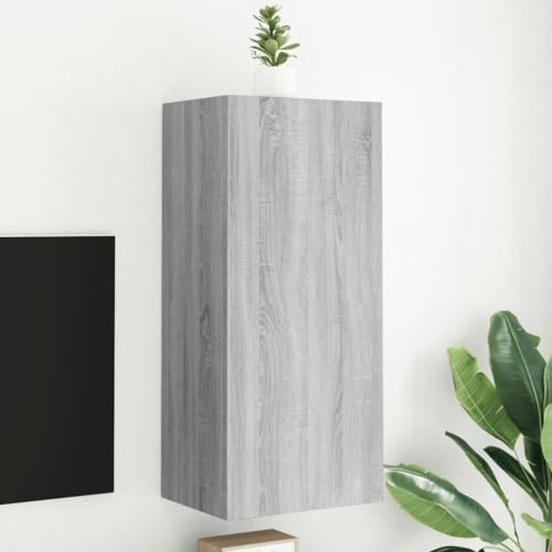 BaraSh TV-Wandschrank TV Board HäNgend Seidbord Wohnzimmer TV Cabinet WohnwäNde TV Lowboard HäNgend Grau Sonoma 40,5x30x90 cm Holzwerkstoff