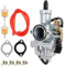 Carburateur PZ30 pour 125cc 150cc 200cc 250cc 300cc ATV Dirt Bike Go Kart, Carburateur à starter 30mm avec filtre à essence, ligne d'essence rouge et joint d'étanchéité