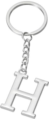 PATIKIL Silber Schlüsselanhänger Buchstabe H, Metall Buchstaben Anhänger mit Schlüsselringe, Anfangsbuchstaben Schlüssel Anhänger für Damen Herren Taschen Rucksack Autoschlüssel Dekoration