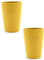 Magu 2 Personalisierte Becher aus Biopolymer (100% Erdölfrei) mit Namen | 2er Set Trinkbecher + Individuelle Namensgravur Zahnputzbecher Natur Design 2 Stück sonnengelb