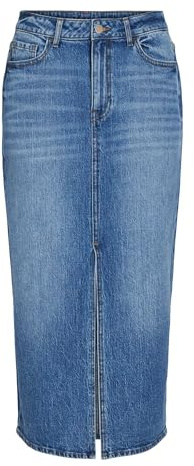 VILA Jupe en Jean VIJAF - Mi-Longue Light Blue Denim 38 Light Blue Denim 38