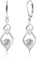 ALEXCRAFT Leaveback Drop Ohrringe Silber 925 Hängend Creolen Damen Klein mit Zirkonia Silver Dangle Earrings for Women für Frauen Freundin Mama