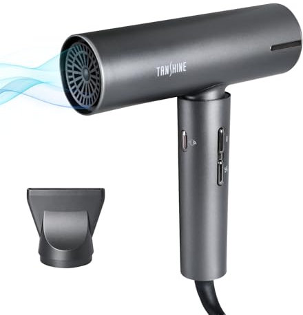 TANSHINE Haartrockner, 200 Million Negativ Ionen Fön, 110.000 U/min Bürstenloser Motor Schnelles Trocknen Föhn,2000W Intelligentes Thermostat zum Schutz der Haare,Dunkelgrau