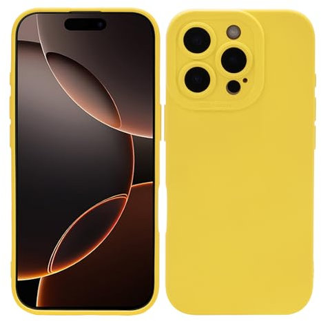 LOOKSEVEN For iPhone 16 Pro Max Case, Yellow Silicone TPU Rubber Back Cover Case Compatible for iPhone 16 Pro Max (6.9 inch)