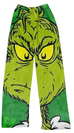 HGWOPGASD Pigiama Donna Invernale Pile Caldo Pigiami Coordinati Coppia Grinch Costume Pigiami di Famiglia Pigiama Uomo Divertente Invernale Pantaloni Grinch Pelosi Donna Pigiami Pigiama Natale Grinch