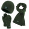 Gestrickte Handschuhe Damen Women&Men Autumn Winter Warm Cute Wool Hat Scarf Gloves Three Pieces Winter Snow Knit Cap Screen Mittens Scarves Sets Schal Und MüTze Set mä𝐝chen (Green, One Size)