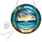 Kolibri Sonnenfänger 20 cm Doppelseitiger Acryl Fenster Sonnenfänger Mit Kette Zum Aufhängen Und Saugnapf gebeizter Vogel-Sonnenfänger für Fenster, Terrasse, Wand (Strand-Sonnenuntergang-Stil)