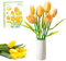 Fuleying Blumenstrauß Bausteine Bausatz, Tulpe Botanical Klemmbausteine, DIY künstliche Blumen für Home Office Dekoration, Geschenkidee für Erwachsene Ihre Frauen (Gelb)