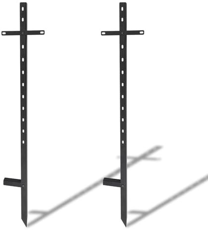 2pcs Piquets de Cour Robustes, 117cm Support de Poteaux Panneau Cour en Métal Piquets de Sol en T Poteaux Signalisation pour l'Extérieur Pelouse Parking Vacances Événements Vente Garage (Noir)