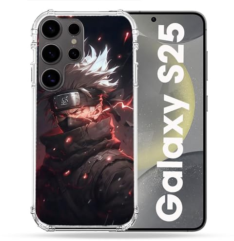Cokitec Verstärkte Schutzhülle für Samsung Galaxy S25, Manga Naruto, Kakashi, Dark