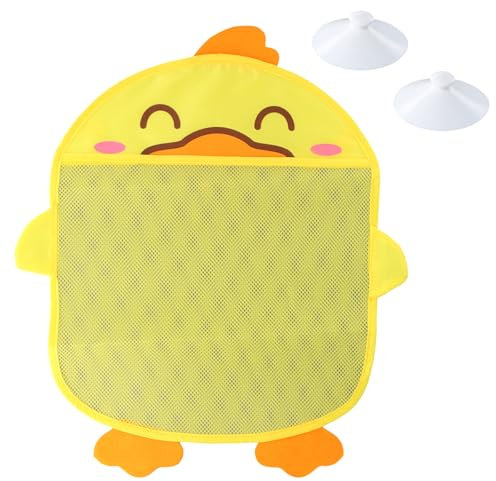 Dewocke Filet de Rangement Salle de Bain Jouet de Stockage, Sac à Jouet du Bain Avec Crochets Robustes Auto-Adhésifs, Filet pour Jouet de Bain Rangement Jouets Bain