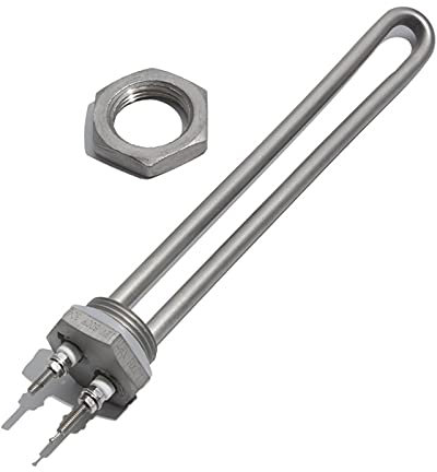 Water heater parts 1inch BSP Low Voltage DC 12V/24V/48V Solar Water Immersion Heater Heating Element with Nut 200mm Length 300W/600W 304SUS (Color : DC 24V, Size : 300W)(Dc 12v,300W)