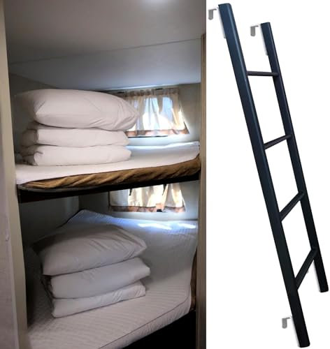 SOKNKSTF Scale di Ricambio per Letto in Metallo, Scala a Castello a 4/5 gradini con Ganci a Parete, Scala per Letto a Castello Interna, Scala Dritta Multifunzione per Letto a soppalco, Portata 150 kg
