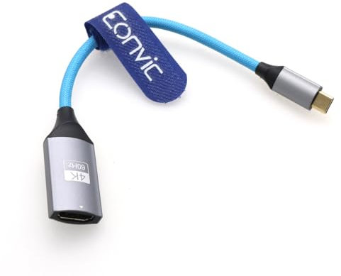 Eonvic USB C to HDMI 4K 60Hz HD Projection Cable, High-Speed USB Type C to HDMI Cable for Mac Book Pro iMac iPad Mac mini Phone Samsung Huawei Dell Laptops (Blue, 20cm Capture Card)