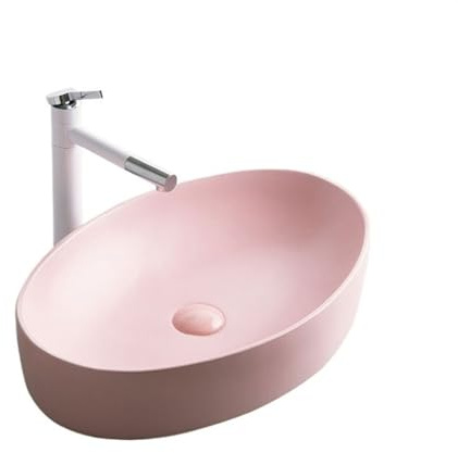 Lavandini da appoggio Lavabo fuori terra rosa balcone bagno lavabo in ceramica semplice for uso domestico da esterno