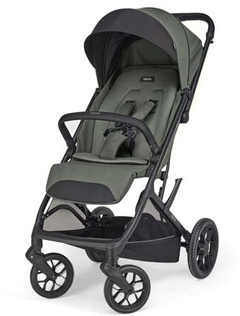 Inglesina Maior Passeggino Compatto e Leggero 7,9 kg, Ruote Grandi Ammortizzate, Seduta Ampia All Season, Chiusura con Una Mano, Capotta UPF 50+, fino a 22 kg, Taiga Green