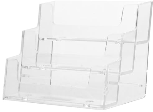 VILLFUL Box Porta Oggetti per Portacarte da Scrivania, Bustine Trasparenti Carte, Organizer Pratico e Compatto in Ps, 3 Livelli