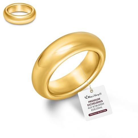 Donut Eichelring aus Edelstahl Goldfarben (Innen Ø : 32 mm)