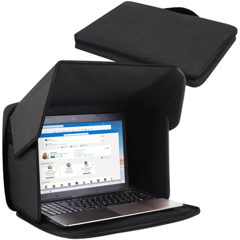RANJIMA Protezione solare per computer portatile, pieghevole 2 in 1, protezione solare universale per computer portatile, parasole e protezione privacy per laptop da 12-16 pollici, per lavoro