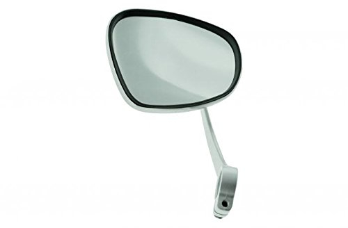 Ost2rad Lenkerklemmspiegel für SIMSON Spatz, Star, Schwalbe, Habicht - Spiegel in Nierenform, links, mit Verkleinerungseffekt und Aluminium-Rückpiegel für Lenker mit 22mm Durchmesser