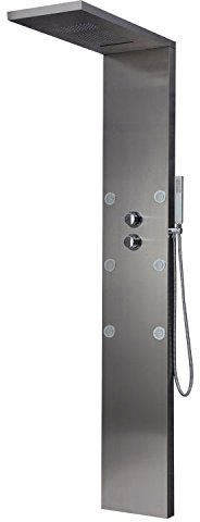 StoneArt Duschpaneel aus rostfreiem Edelstahl Duschsäule Bad mit Handbrause Regendusche Duschset 750731 chrome, mit Thermostat