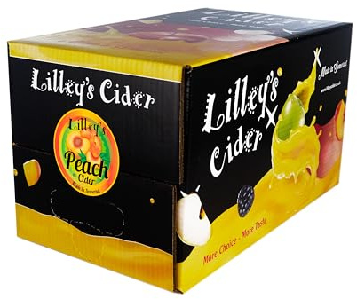 Lilley's Cider - Peach Cider 4% ABV - Sweet Exotic Fruit Cider with Juicy Peach & Apple, Still, Vegan & Gluten-Free, Ideal for Parties & Summer Events - Bag in Box 10L
