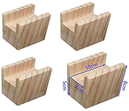 ENCOMAG Möbelerhöher Betterhöhung Tischerhöher Elefantenfuß Bed Riser aus Holz 4 Stück (Länge 10 cm Rillenbreite 2,0 cm 5 cm erhöhen)