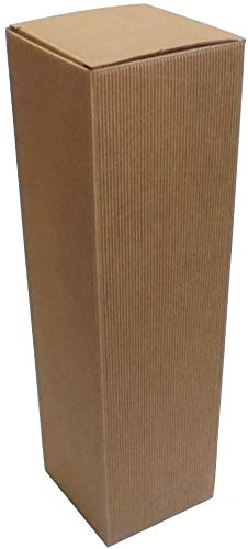 Astuccio Scatola Porta 1 Bottiglia Magnum in Cartone Ondulato Avana 11x11H41cm - 25 pezzi -