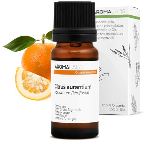 BIO - PETITGRAIN Essential Oil - 10mL - 100% Pure, Natural, Chemotyped and AB Certified - AROMA LABS (French Brand)