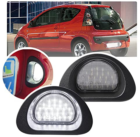 NSLUMO 2 STÜCKE LED Kennzeichenleuchte Lampe Für Citroen C1 MK1 2005-2014 Peugeot 107 MK1 2005-2014
