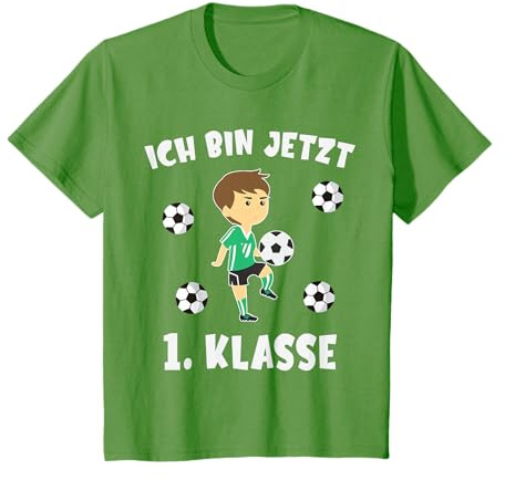 Kinder Schulkind Fußball Einschulung 1. Klasse Jungen Erstklässler T-Shirt