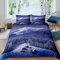 Homewish Purple Galaxy Bettbezug Set Snow Mountain Bettwäsche Set Northern Antarctic Iceberg Tröster Bezug für Kinder Jungen Mädchen Woods Natural Scenery Bettwäsche 135x200 Blau