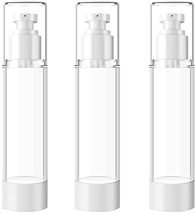 TIANZD 3 Stück 100ml Leer Airless Pumpspender Creme Spender Pumpflasche Kunststoff Kosmetik Vakuum Cremespender Transparente Reise Spenderflasche zum Befüllen Flasche für Gel Shampoo Lotion Creme