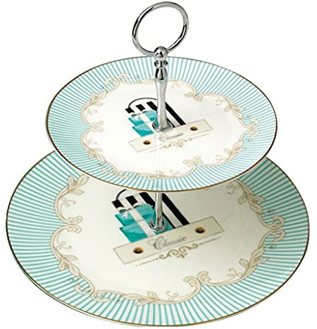 Etagere mehrlagige Kuchenteller Dessertteller Ablage Englisch Nachmittagstee Dessertteller Doppelschicht Obstteller Party Tee Party Snack Teller Display Ständer Cupcake Ständer