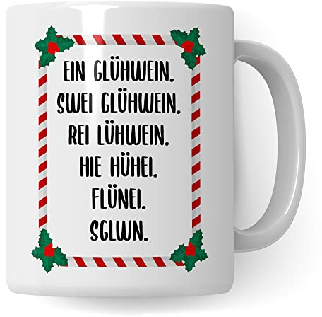 Glühwein tasse | Geschenk für die Weihnachtszeit & Advent Glühweintassen lustig Keramik | Geschenkidee Glühweinbecher mit Weihnachtsmotiv Punsch Becher